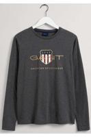 GANT Regular Fit T-Shirt ronde hals donkergrijs, Effen
