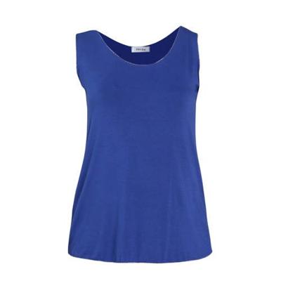 Paprika top met glitters blauw/zilver