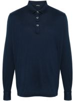 Kiton polo à manches longues - Bleu