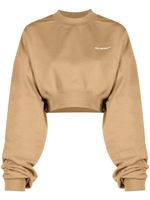 Off-White sweat crop à logo imprimé - Marron