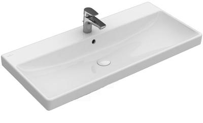 Villeroy & Boch Avento meubelwastafel 100x47 cm met 1 kraangat met overloop CeramicPlus, wit Villeroy & Boch Avento meubelwastafel 100x47 cm met 1 kraangat met overloop CeramicPlus, wit