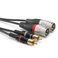 Sommer Cable HBP-M2C2-0060 audio adapterkabel [2x RCA-stekker - 2x XLR-stekker 3-polig] 0,60m zwart