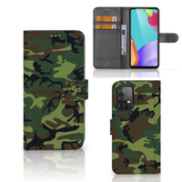 Samsung Galaxy A52 Telefoon Hoesje Army Dark - thumbnail