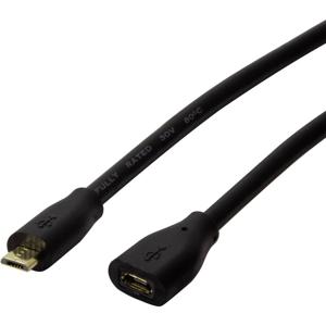 LogiLink USB-kabel USB 2.0 USB-micro-B stekker, USB-micro-B bus 5.00 m Zwart CU0125