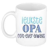 Cadeau koffie/thee mok voor Opa - blauw - de leukste Opa - keramiek - 300 ml - thumbnail