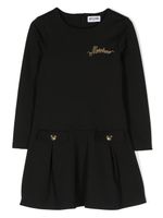 Moschino Kids logo-embroidered minidress - Noir