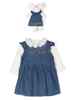 Chloé Kids ensemble robe-figurine en jean - Bleu