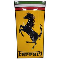 Ferrari Logo Emaille Bord - 60 x 30 cm - thumbnail