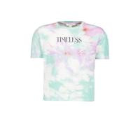 Garcia tie-dye T-shirt met gratis scrunchie mintgroen/wit/lila