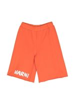 Marni Kids short de sport à logo imprimé - Orange