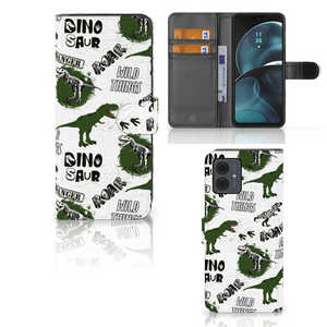 Telefoonhoesje met Pasjes voor Motorola Moto G14 Dinosaurus