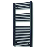 Elektrische Design Radiator Sanicare Plug & Play 111,8x45 cm Mat Zwart 596 Watt Met Chroom Thermostaat Links Sanicare