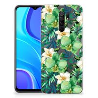 Xiaomi Redmi 9 TPU Case Orchidee Groen