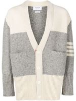 Thom Browne cardigan oversize à design colour block - Gris