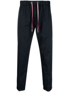 Moncler pantalon de jogging à taille à lien de resserrage - Bleu