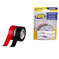 HPX PVC isolatietape | Zwart | + Rood | 19mm x 10m - IT1910 | 20 stuks IT1910