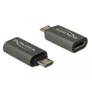 DeLOCK 65927 tussenstuk voor kabels USB 2.0 Micro-B USB Type-C Antraciet