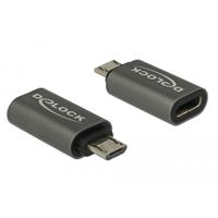 DeLOCK 65927 tussenstuk voor kabels USB 2.0 Micro-B USB Type-C Antraciet - thumbnail