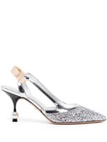 Giambattista Valli escarpins 75 mm à ornements strassés - Argent