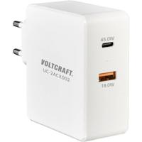 VOLTCRAFT UC-2ACX002 USB-oplader 45 W, 63 W Thuis Uitgangsstroom (max.) 3000 mA Aantal uitgangen: 2 x USB, USB-C bus (Power Delivery) - thumbnail