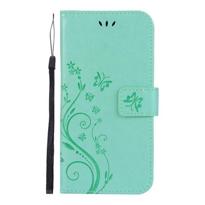 Shop4 - Huawei Y6 2019 Hoesje - Wallet Case Vlinder Patroon Mint Groen