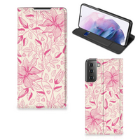 Samsung Galaxy S21 Plus Smart Cover Pink Flowers