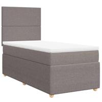 vidaXL Boxspring met matras stof taupe 90x190 cm