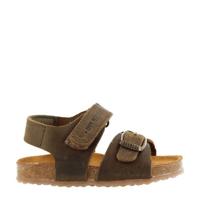 Develab 48195 leren sandalen kaki