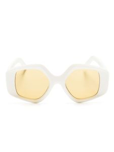 Lapima lunettes de soleil Stella à monture oversize - Blanc