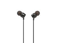 JBL Tune 110 – In-Ear Kopfhörer mit verwicklungsfreiem Flachbandkabel und Mikrofon in Schwarz – Für grenzenlosen Musikgenuss mit der Pure Bass Sound Technologie
