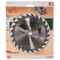 Bosch 1x Cirkelzaagblad Standard (zaagblad voor Hout, Ø 160 x 2.2/1.5 x 20/16 mm, 24 Tanden, ATB, met 1x Reduceerring 16 mm, Accessoires Cirkelzagen)