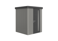 Metalen berging Neo - Enkele deur - Kwartsgrijs/donkergrijs - 1A (180x180 cm)