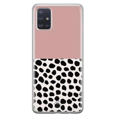 Samsung Galaxy A51 siliconen hoesje - Pink dots Samsung Galaxy A51 siliconen hoesje - Pink dots