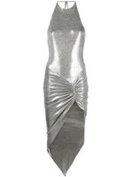 Alexandre Vauthier robe asymétrique drapée à effet métallisé - Argent - thumbnail