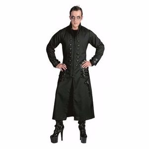 Zwarte gothic/vampier jas verkleedkleding voor heren