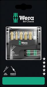 Wera Bit-Check 12 Wood 1 SB 05136390001 Bitset 1/4 (6.3 mm) Incl. bithouder