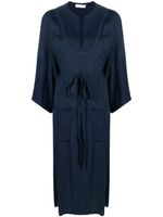 Fabiana Filippi robe ceinturée à manches longues - Bleu