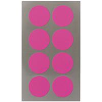 Hobby stickers - 32x stuks - D25 mm - neon roze ronde stickers - Kantoor stickers - Scrapbook