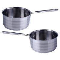 Steelpan/sauspan - 2x - RVS - D14 cm - 1L - Alle Warmtebronnen