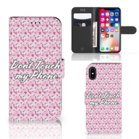 Apple iPhone X | Xs Portemonnee Hoesje Flowers Pink DTMP - thumbnail