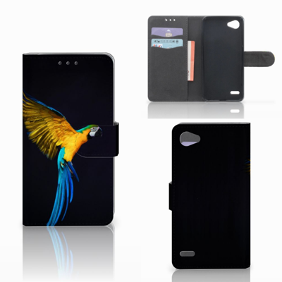 LG Q6 | LG Q6 Plus Telefoonhoesje met Pasjes Papegaai