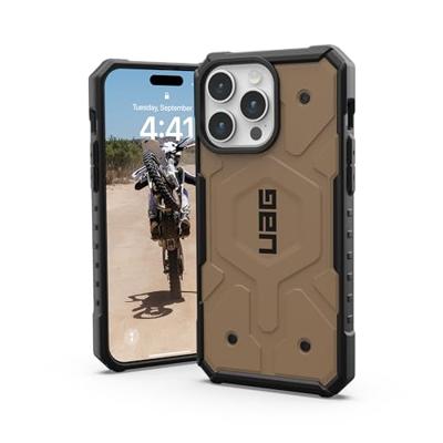 URBAN ARMOR GEAR Pathfinder Case compatibel met Apple iPhone 15 Pro Max [Draadloos opladen/Magnetisch opladen compatibel, militaire standaard Drop Protection] donkere aarde