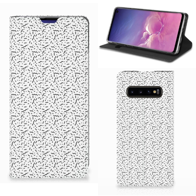 Samsung Galaxy S10 Hoesje met Magneet Stripes Dots Samsung Galaxy S10 Hoesje met Magneet Stripes Dots