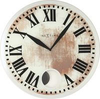 NeXtime NE-8162 Wandklok Dia. 43 X 4.2 Cm, Glas, Wit, &apos;Romana&apos; - thumbnail