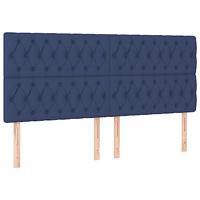 vidaXL Hoofdborden 4 st 100x7x78/88 cm stof blauw, hoofdeinde, houten hoofdeinde, bedonderdeel, houten hoofdbord, slaapkamermeubel, bedaccessoire