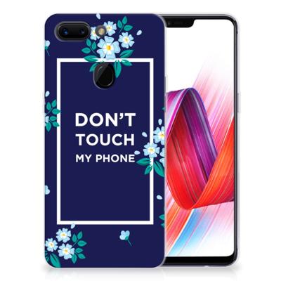 OPPO R15 Pro Silicone-hoesje Flowers Blue DTMP