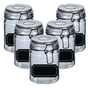 Weckpotten/inmaakpotten - 10x - 250 ml - glas - met beugelsluiting - incl. etiketten