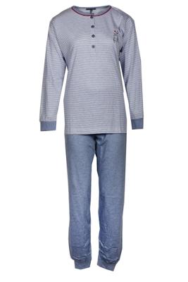 Cocodream dames pyjama Katoen - Blauw streep 611105 Cocodream dames pyjama Katoen - Blauw streep 611105