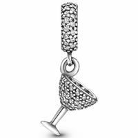 Pandora 791535CZ Hangbedel Pave Cocktail Glas zilver-zirconia