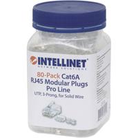 Intellinet Kabel Intellinet verpakking van 80 stuks Cat6A modulaire RJ45-stekkers Pro Line UTP 3-voudige klem voor massieve draad 80 stekkers in pot 50 μ - thumbnail